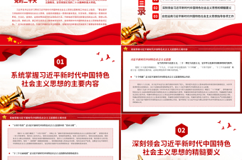 全面學習領會習近平新時代中國特色社會主義思想黨課PPT精美紅色2023年深入學習貫徹習近平新時代中國特色社會主義思想主題教育專題課件模板