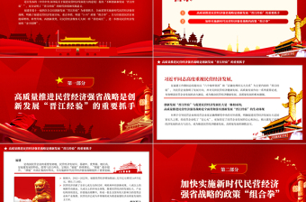 2023創(chuàng)新發(fā)展“晉江經(jīng)驗(yàn)”高質(zhì)量推進(jìn)民營(yíng)經(jīng)濟(jì)強(qiáng)省戰(zhàn)略PPT大氣精美風(fēng)民營(yíng)企業(yè)黨員干部學(xué)習(xí)教育專題黨課課件