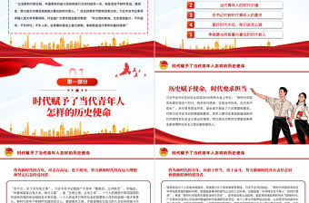 努力成長為堪當民族復興重任的時代新人PPT精美大氣新時代的青年學習團課課件下載
