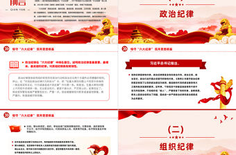 恪守“六大紀律”筑牢思想根基PPT華美大氣扎實開展黨紀學習教育專欄黨課課件