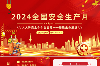 人人講安全個個會應(yīng)急暢通生命通道PPT紅色卡通2024年安全生產(chǎn)月宣傳教育課件