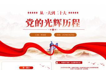 精美創意風從一大到二十大黨的光輝歷程黨史學習PPT