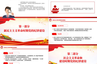 大氣精美2024黨紀學習教育之黨的紀律建設百年歷程主題PPT課件模板