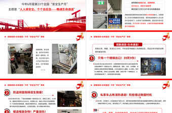 2024年全國安全生產月PPT紅色插畫風疏散通道等于生命通道安全教育課件