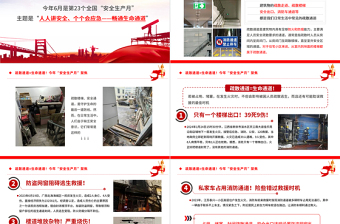 2024年全國安全生產(chǎn)月PPT紅色插畫風(fēng)疏散通道等于生命通道安全教育課件