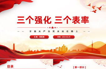 三個強(qiáng)化三個表率PPT精美大氣全面從嚴(yán)治黨黨課