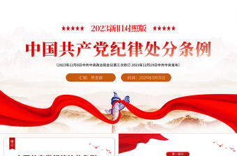 紀律處分條例新變化PPT紅色大氣解讀中國共產(chǎn)黨紀律處分條例（2023年新舊對照版）黨課下載