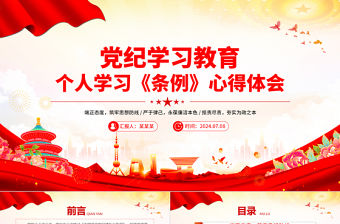 黨紀學習教育之個人學習《條例》心得體會PPT下載