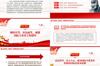 和平共處五項原則70年歷久彌堅PPT紅色精美國際關系基本準則課件