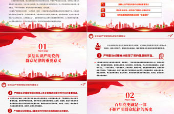 嚴守群眾紀律走好黨的群眾路線PPT大氣簡潔黨的六大紀律主題黨課