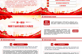 回眸渡江戰(zhàn)役的偉大勝利PPT紅色精美黨史故事系列課件