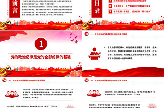 嚴守黨的政治紀律PPT紅色大氣黨紀學習教育專題黨課