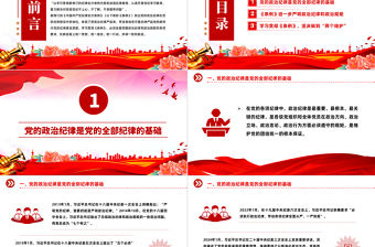 嚴(yán)守黨的政治紀(jì)律PPT紅色大氣黨紀(jì)學(xué)習(xí)教育專題黨課