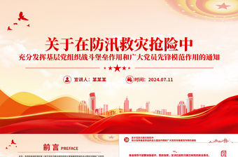 在防汛救災搶險中充分發揮基層黨組織戰斗堡壘作用和廣大黨員先鋒模范作用黨課PPT課件