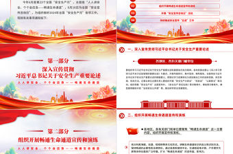 2024全國安全生產月活動通知PPT紅色華美人人講安全個個會應急暢通生命通道課件