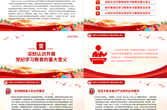 創(chuàng)意簡潔風高質量開展黨紀學習教育PPT課件模板