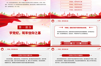 堅(jiān)守紀(jì)律底線踐行忠誠(chéng)擔(dān)當(dāng)PPT紅色大氣黨紀(jì)學(xué)習(xí)教育微黨課
