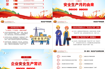 2024安全生產(chǎn)月宣傳教育課件PPT藍(lán)色清新人人講安全個個會應(yīng)急暢通生命通道主題課件