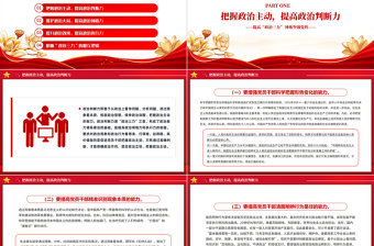 提高政治三力錘煉堅強黨性PPT精美簡潔黨員干部政治能力專題黨課