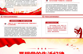 嚴明黨的生活紀律錘煉道德品行PPT精美簡潔黨紀學習教育黨課