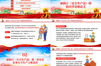 新《安全生產法》PPT紅色華美風全國安全生產月學好用好《安全生產法》提升安全管理水平專題課件模板下載