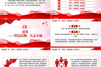 紅色精美愛黨憂黨護黨興黨爭做新時代合格黨員PPT黨課