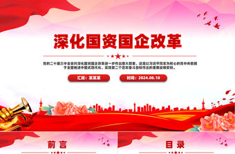 深化國資國企改革PPT紅色簡潔國企黨課