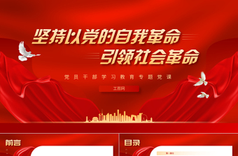 2023堅(jiān)持以黨的自我革命引領(lǐng)社會(huì)革命PPT大氣精美風(fēng)黨員干部學(xué)習(xí)教育專題黨課課件
