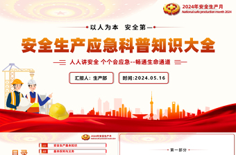 安全生產應急科普知識大全PPT創(chuàng)意精美以人為本安全第—科普課件下載