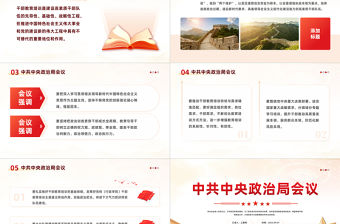 2023中共中央政治局會議PPT簡約黨建風干部教育培訓專題黨課課件模板下載