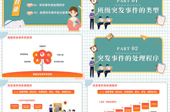 2022班級(jí)突發(fā)事件處理流程PPT卡通風(fēng)新教師入職培訓(xùn)課程專題課件模板