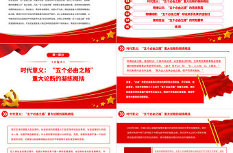 2023“五個必由之路”的思想意蘊與辯證關系論析PPT大氣精美風黨員干部學習教育專題黨課課件