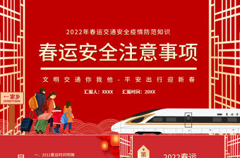 2022春運(yùn)安全注意事項(xiàng)PPT春運(yùn)交通安全疫情防控知識(shí)培訓(xùn)專題課件模板