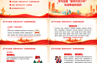 2023爭(zhēng)做新時(shí)代好少年P(guān)PT紅色黨政風(fēng)點(diǎn)燃青春火炬奔向美好明天學(xué)習(xí)全國(guó)新時(shí)代好少年先進(jìn)事跡主題班會(huì)課件模板