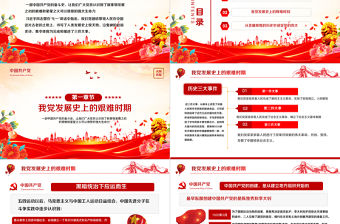 1921-2024中國共產黨光輝歷程PPT紅色黨建風建黨103周年黨史學習教育黨課模板