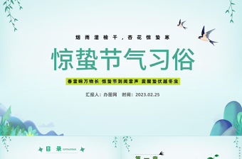 2023二十四節(jié)氣驚蟄PPT清新卡通風二十四節(jié)氣之驚蟄知識介紹課件模板下載