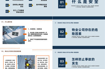 2023物業員工安全知識PPT簡約商務風物業行業安全生產培訓專題課件模板下載