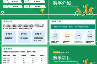 2023年第31屆成都大運(yùn)會(huì)介紹宣傳綠色清新卡通插畫風(fēng)弘揚(yáng)運(yùn)動(dòng)精神PPT