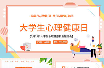 2023大學(xué)生心理健康日陪朋友清新風(fēng)大學(xué)生心理健康日主題班會(huì)課件模板下載