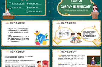 2023知識(shí)產(chǎn)權(quán)進(jìn)校園PPT卡通插畫風(fēng)小學(xué)生知識(shí)產(chǎn)權(quán)日教育主題班會(huì)講座課件模板