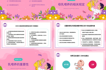 2023母乳喂養(yǎng)日PPT清新卡通風全國母乳喂養(yǎng)宣傳日課件模板下載