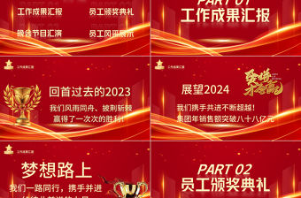 2024優(yōu)秀員工頒獎(jiǎng)典禮晚會(huì)PPT精美紅色企業(yè)公司年終頒獎(jiǎng)通用模板