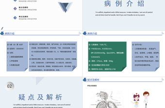 2022護理疑難病例討論PPT創意清新醫療討論通用PPT