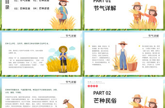 小清新中國傳統節氣芒種節PPT課件