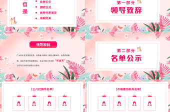 婦女節(jié)PPT粉色時尚逐夢新時代巾幗綻芳華三八女神節(jié)表彰典禮文藝匯演模板