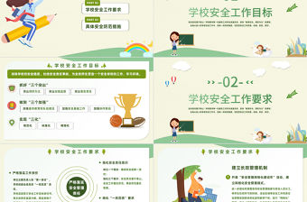 2022學(xué)校安全工作會議PPT綠色卡通風(fēng)秋季開學(xué)校園安全工作會議課件模板