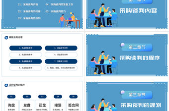 2022采購談判技巧PPT商務風企業采購談判業務培訓課件模板