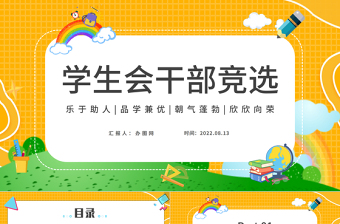 2022學(xué)生會干部競選PPT簡約風大學(xué)學(xué)生會干部競選課件模板