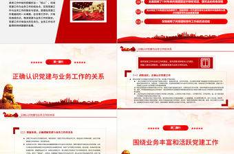 堅持黨建引領PPT簡潔大氣黨建工作與業務工作的融合與促進專題微黨課課件