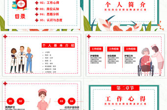 2022護士長競聘演講PPT卡通風醫院崗位求職競聘演講匯報課件模板